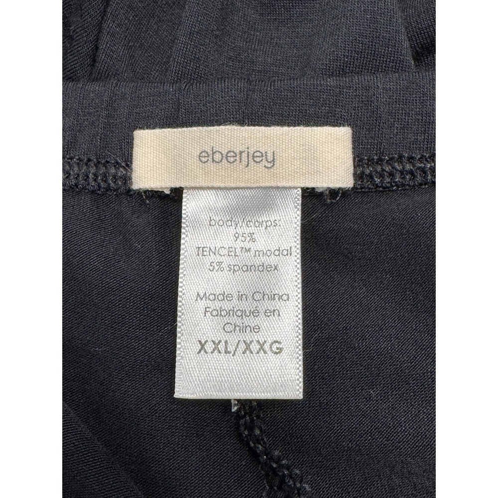 EBERJEY Womens Gisele Pajama PJ Pants Bottoms XXL Black w. White Piping Tencel - Picture 4 of 8